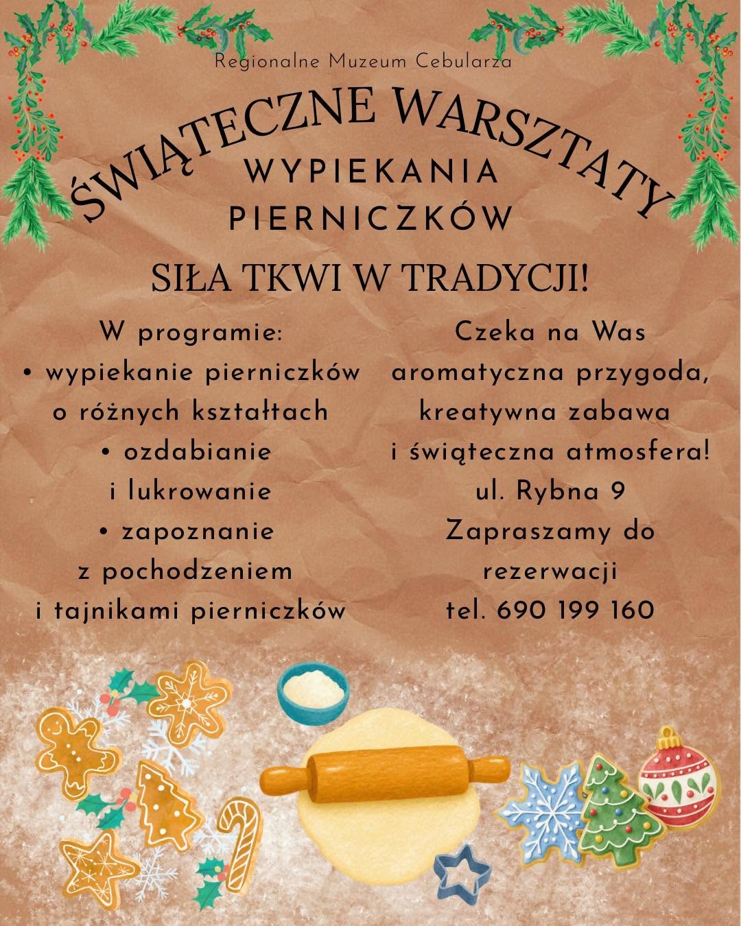 Świąteczne warsztaty wypiekania pierniczków